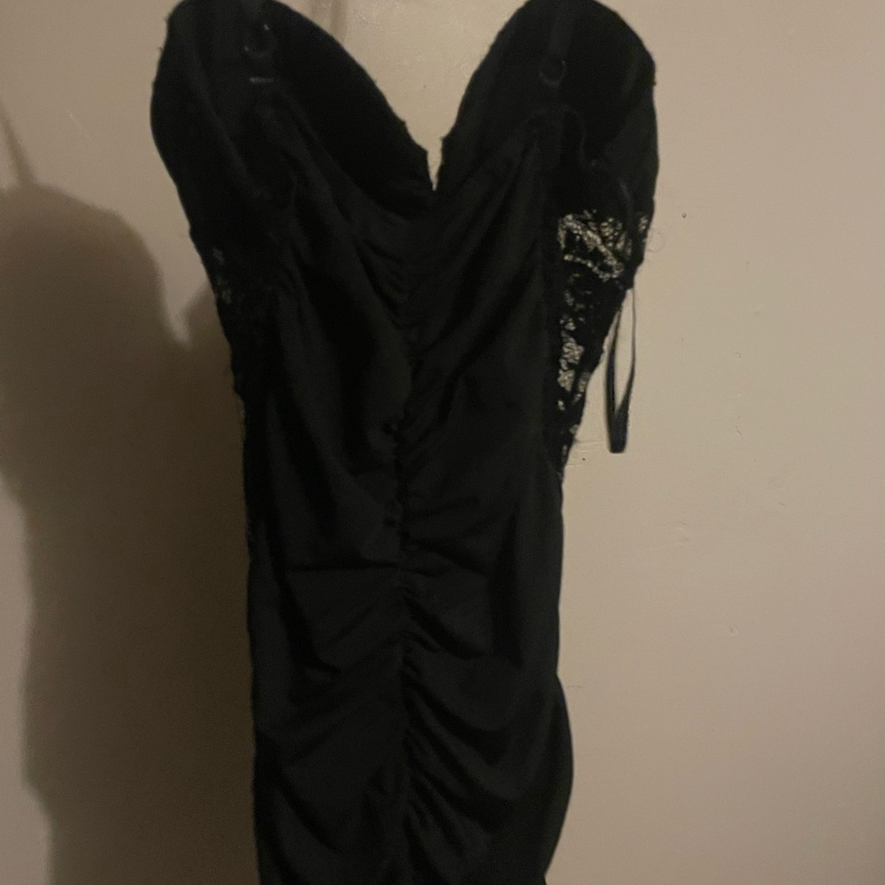 Body Central Black Ruched Bodycon Dress